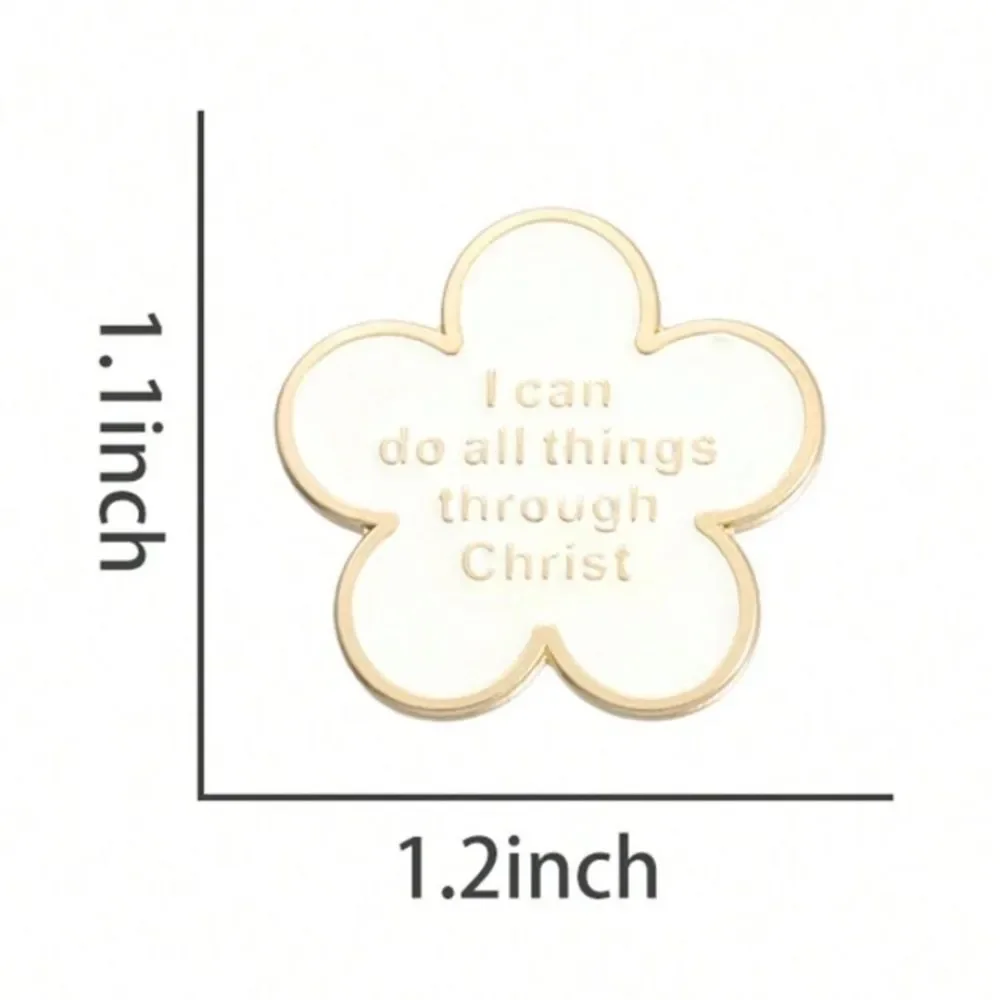 3for$20  1Pc Creative White Flower Believer Opinion Enamel Pin Christ
